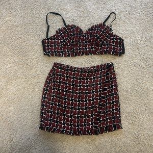 Red tweed two piece set